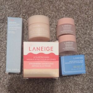 LANEIGE Skincare Set Featuring FULL SIZE NEW STRAWBERRY SHORTCAKE LIP MASK